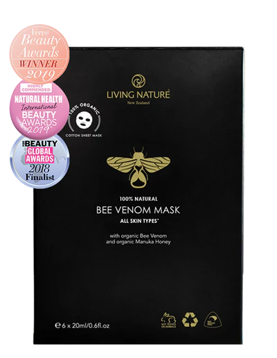 Living Nature Bee Venom Mask Box, 6 Sachets