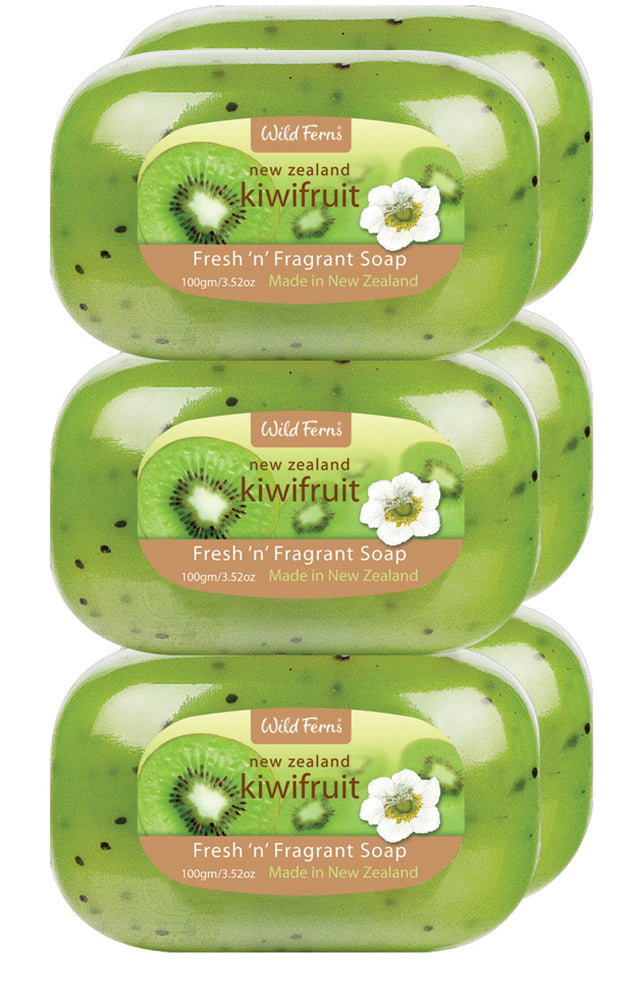 6 PACK Wild Ferns Kiwifruit Fresh & Fragrant Soap 100g